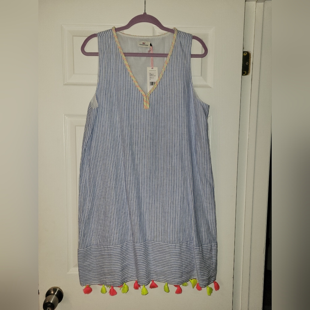 NWT Vineyard Vines Striped Linen Shift Dress